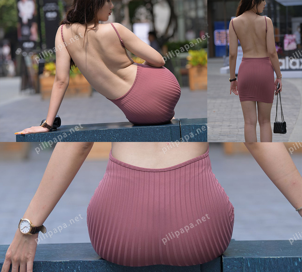 [街拍]860.褐色包臀裙美女[图片/视频/15.75G]