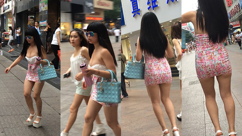 [街拍]J3411爆乳低胸超短裙时尚妹子