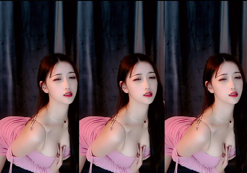 [主播]虎牙林软软粉色低胸连衣裙抖胸热舞