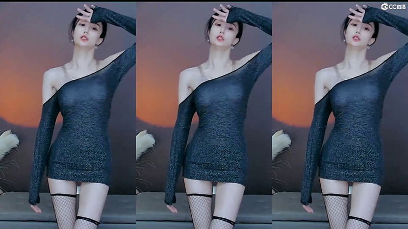 [主播] 网易CC白妖妖 半透明包臀裙网袜抖胸热舞预览图 2