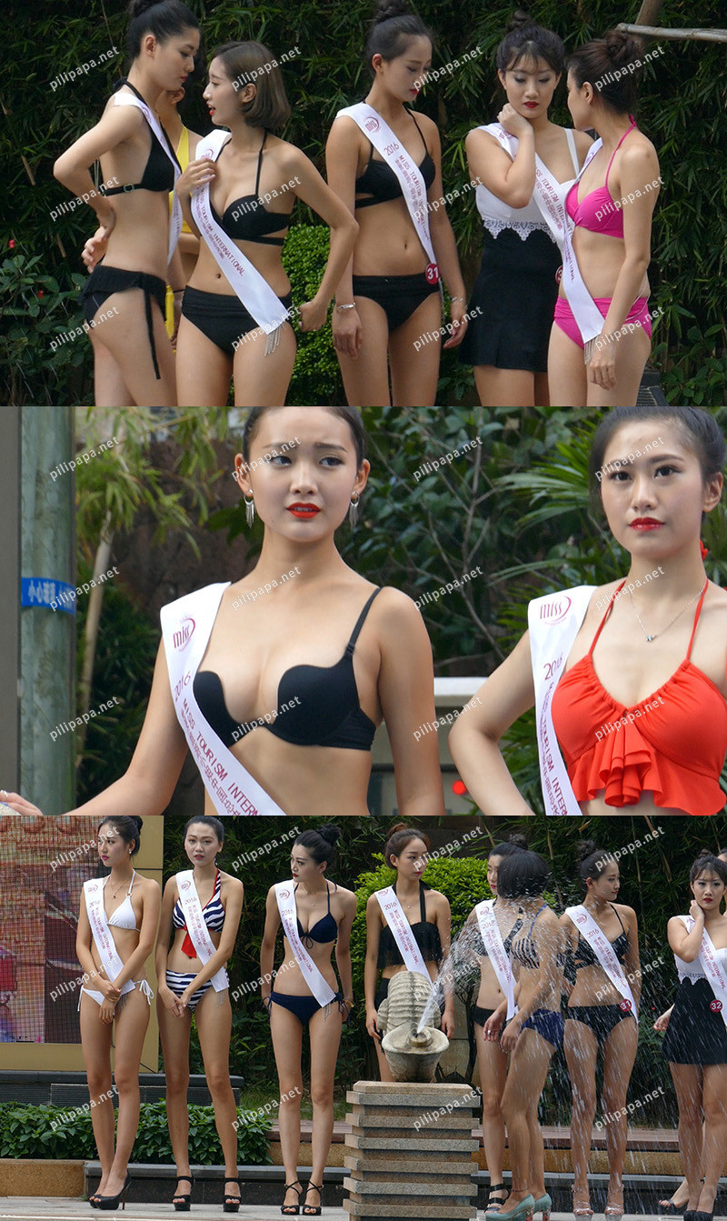 [写真]2016世界旅游小姐中国赛区高叉比基尼模特泳池外拍