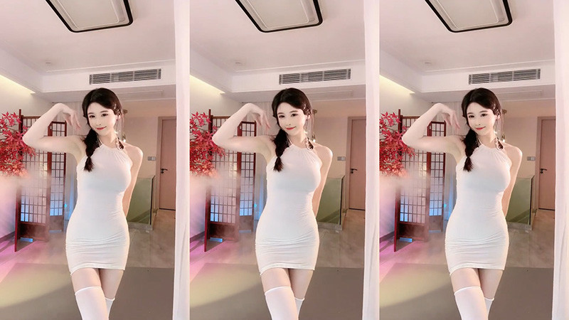 [小姐姐]抖音主播暖央米色包臀裙慢摇