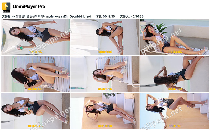 [写真][4K] 韩国超级名模金佳恩(Kim Gaon)黑色比基尼泳装写真预览图 4